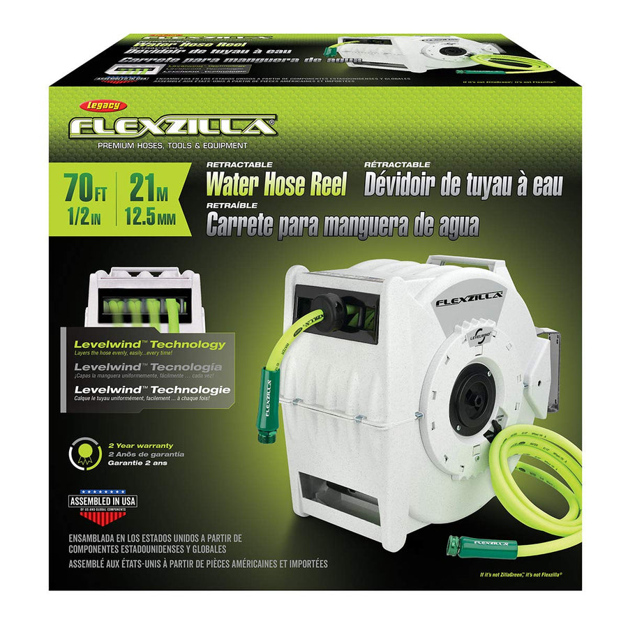 Pro Flexzilla Retractable Water Hose Reel, 1/2" x 70' - L8340FZ