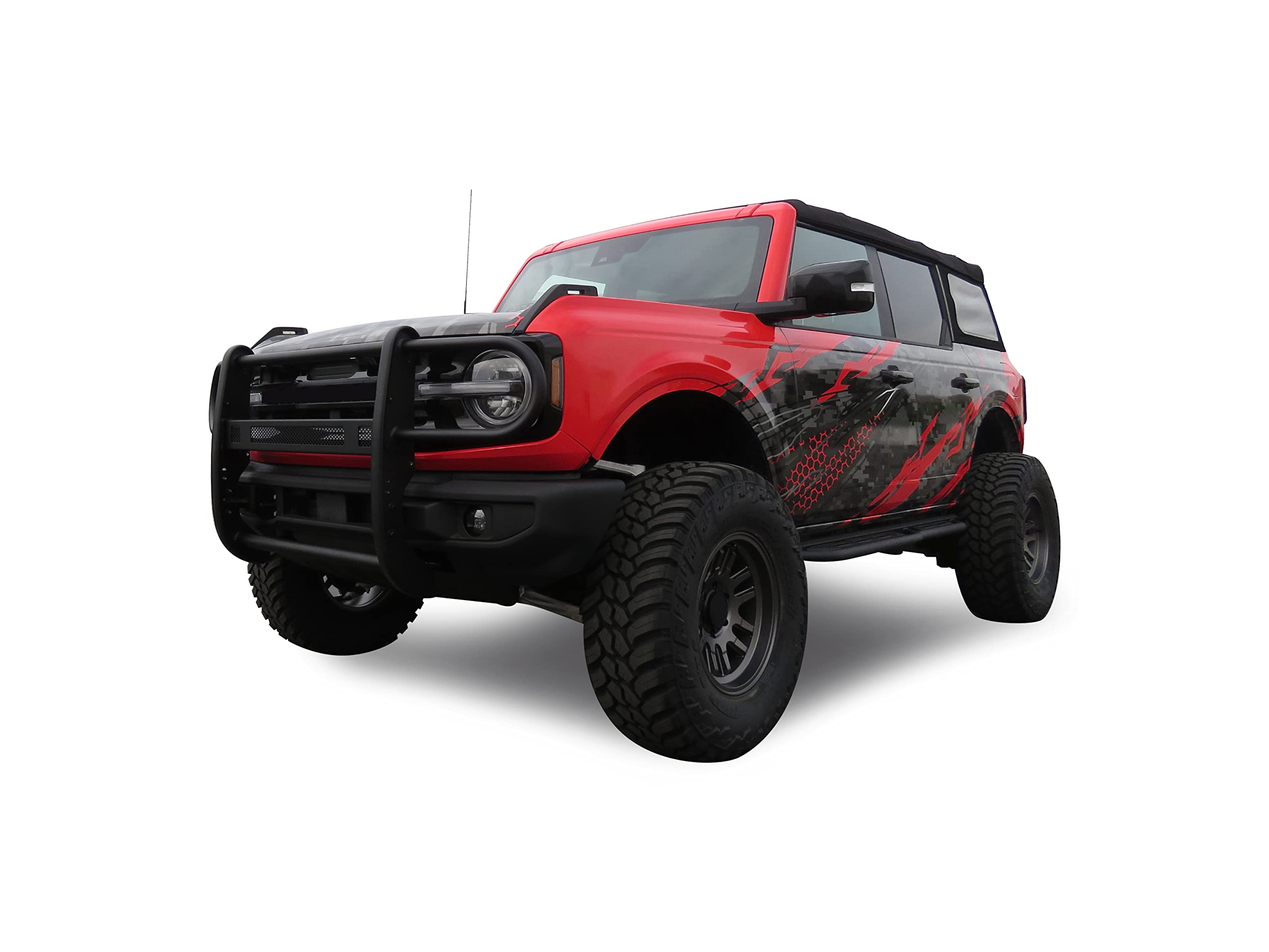 Beacon Black Horse Grille brush Bumper Guard Modular Black Compatible with 2021-2024 Ford Bronco-BGFB21NL