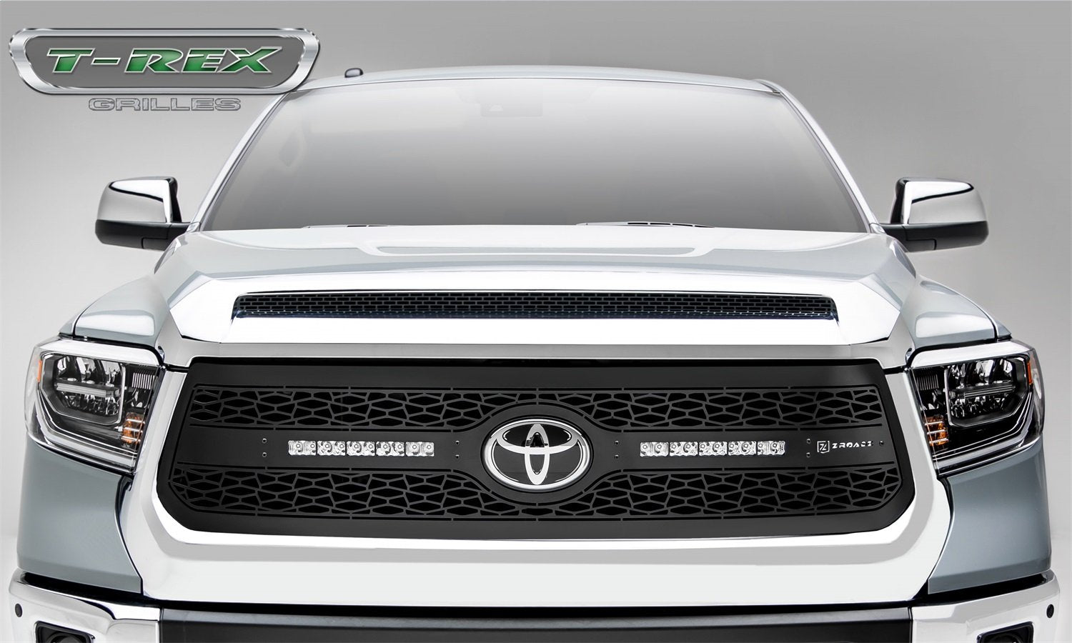 ZROADZ Grille T-Rex Grilles 2018-2021 Tundra, Black, 1 Pc, Replacement with (2) 10" LEDs, Does Not Fit Vehicles with Camera - PN #Z319661