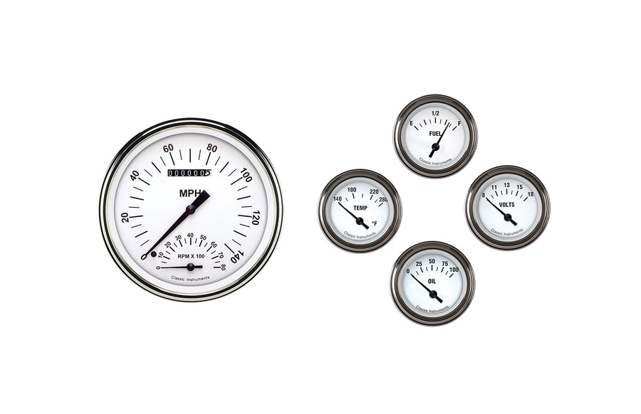 Hot White Series Classic Instruments Gauge Set FV61WH65