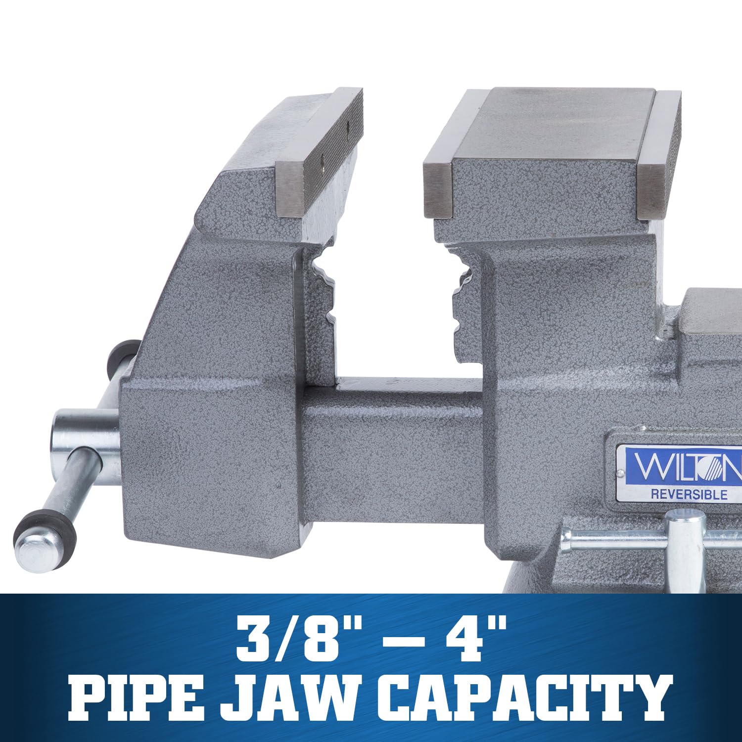 Reversible Wilton Bench Vise, 8" Jaw Width, 9-1/4" & 14-1/2" Jaw Opening, 4-3/4" Throat (Model 4800R)