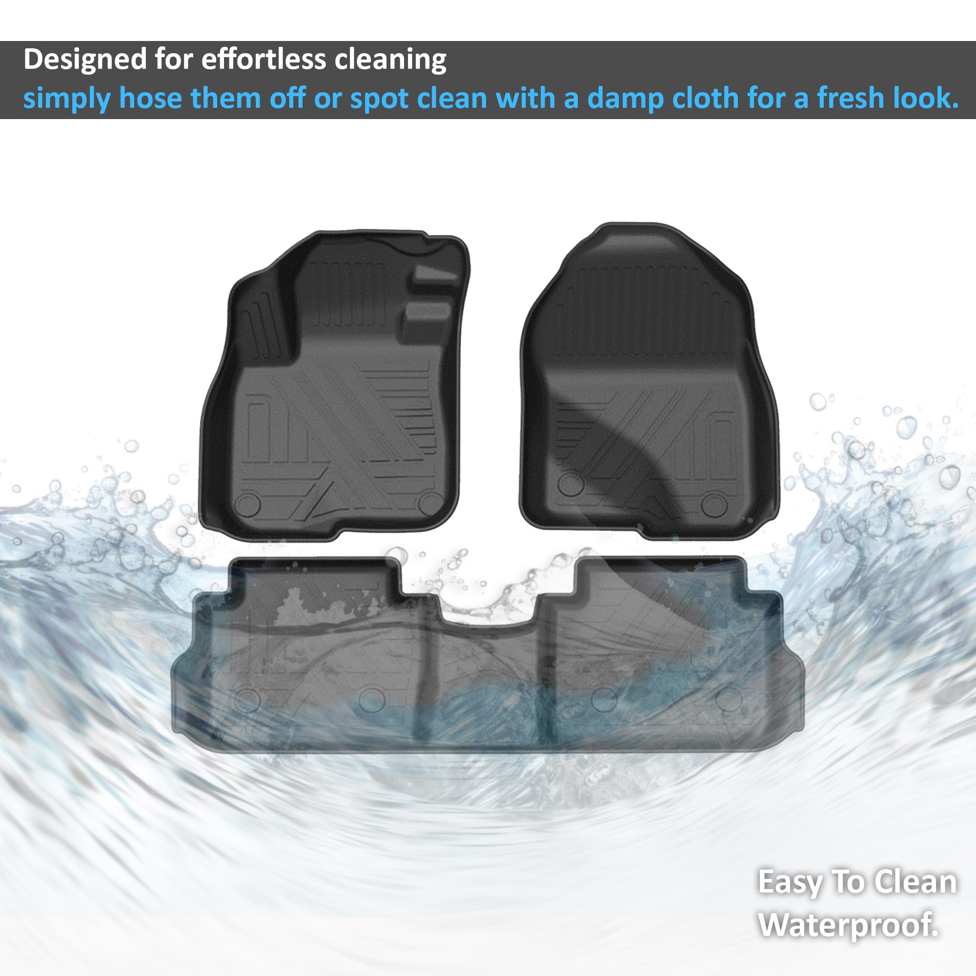 TOTALINER Black Horse Heavy Duty Floor Mat Anti-Skid Black 1.37'' Thickness Compatible with 2017-2022 Honda CR-V-FMHCR17