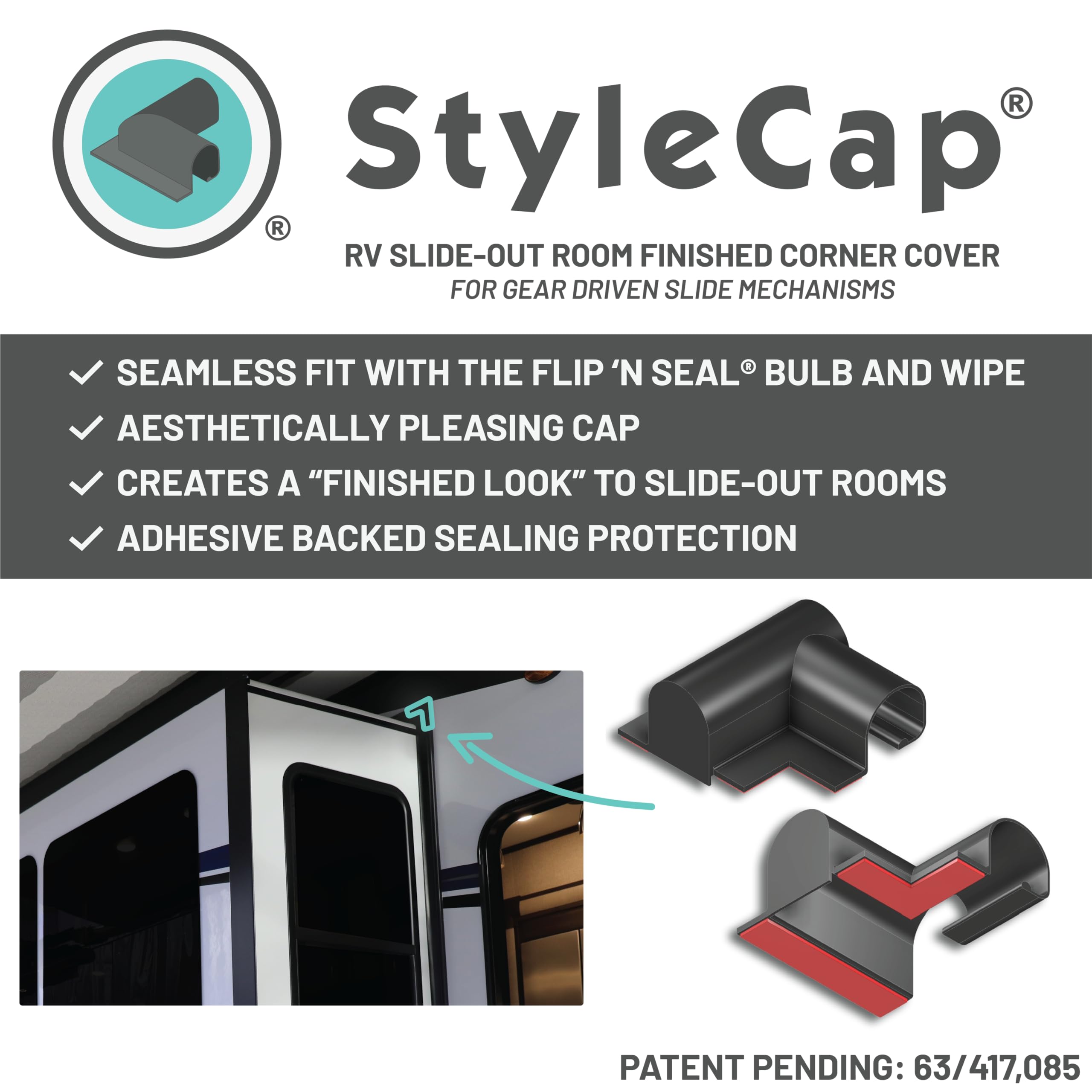 StyleCap® Flip 'N Seal 2006544 for use with Gear Driven Slide-Out Mechanisms (2pcs)