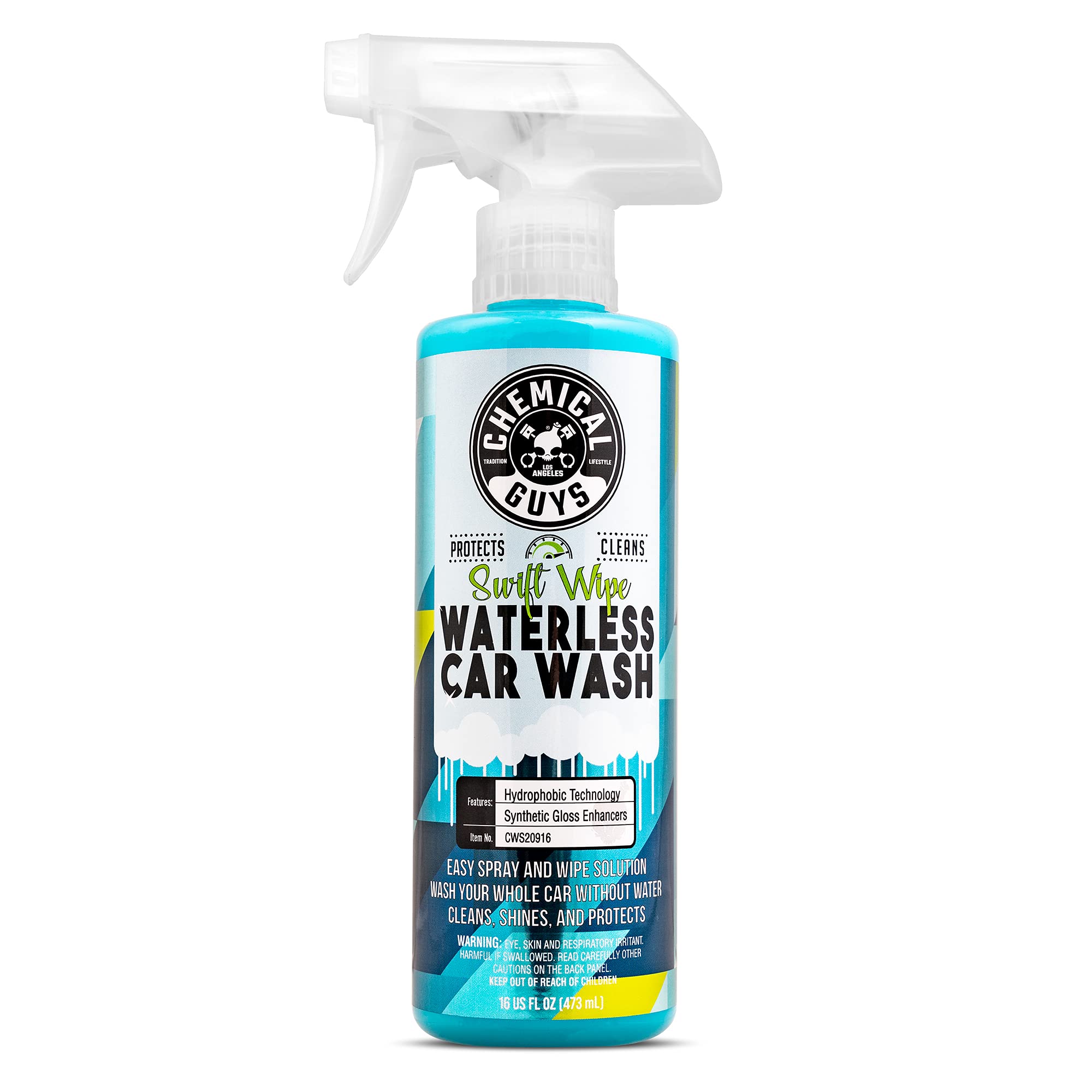 Chemical Guys Waterless Car Wash Spray Swift Wipe - Spray and Wipe to Safely Clean and Shine Cars, Trucks, Motorcycles, RV & More, High Lubrication Formula, 16 oz