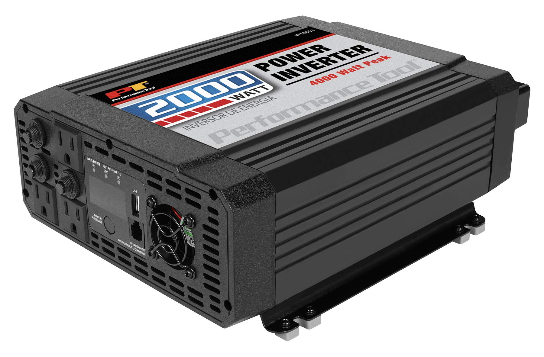 2000-Watt Performance Tool W16653 Power Inverter - Efficiently Power Your Electronics On-the-Go with this Portable Inverter