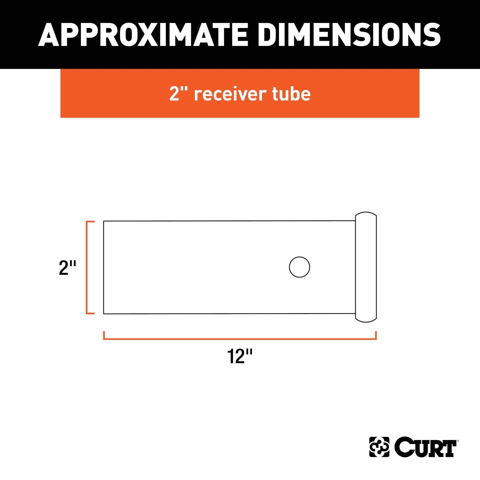 CURT 2-Inch x 12-Inch Weld-On Raw Steel Trailer Hitch Receiver Tube 49120