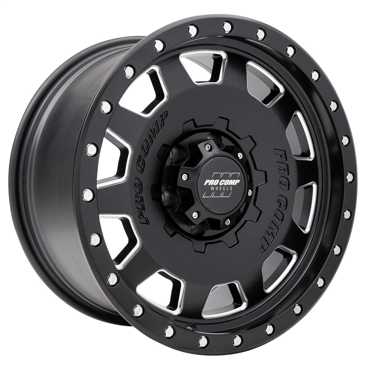 WHL PRO COMP 17X965.5 SATIN BLACK/MILLED 2500 lbs.