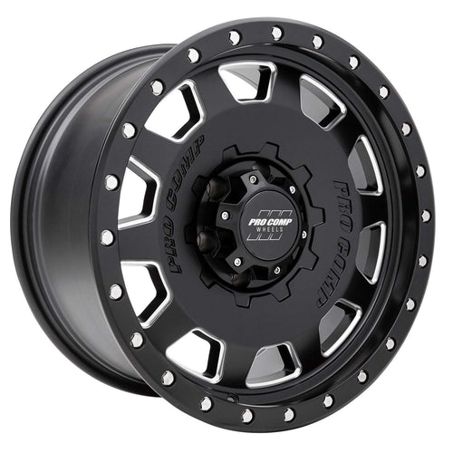 WHL PRO COMP 17X965.5 SATIN BLACK/MILLED 2500 lbs.