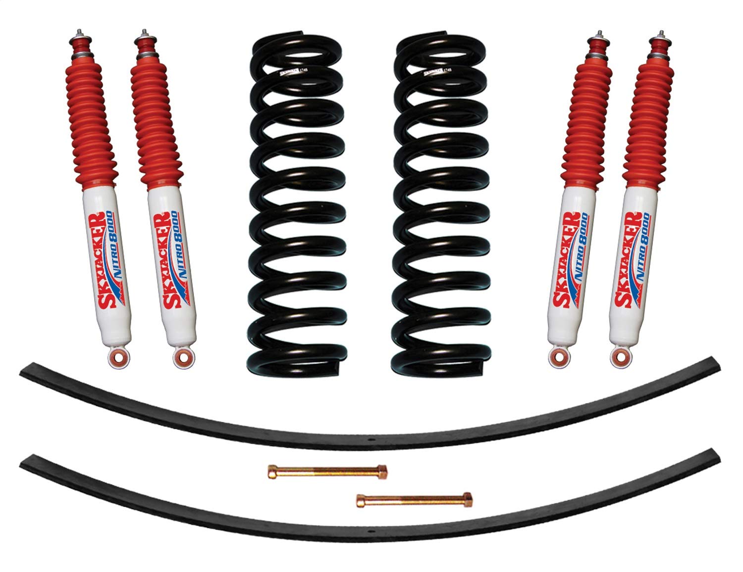 Suspension Lift Kit Skyjacker 174PK-N w/Shock Nitro Shocks 4 in. Lift Incl. Front Coil Springs Rear Add-A-Leafs Suspension Li