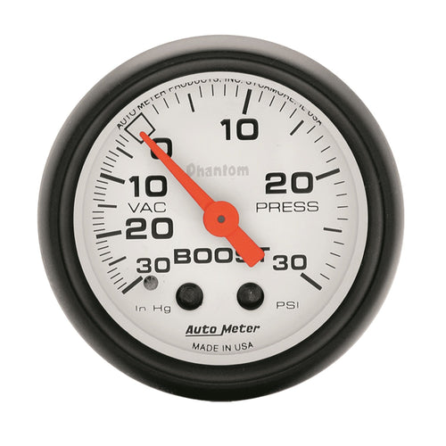 Auto Meter Phantom 5703 Mechanical Boost/Vacuum Gauge,2.3125 in.