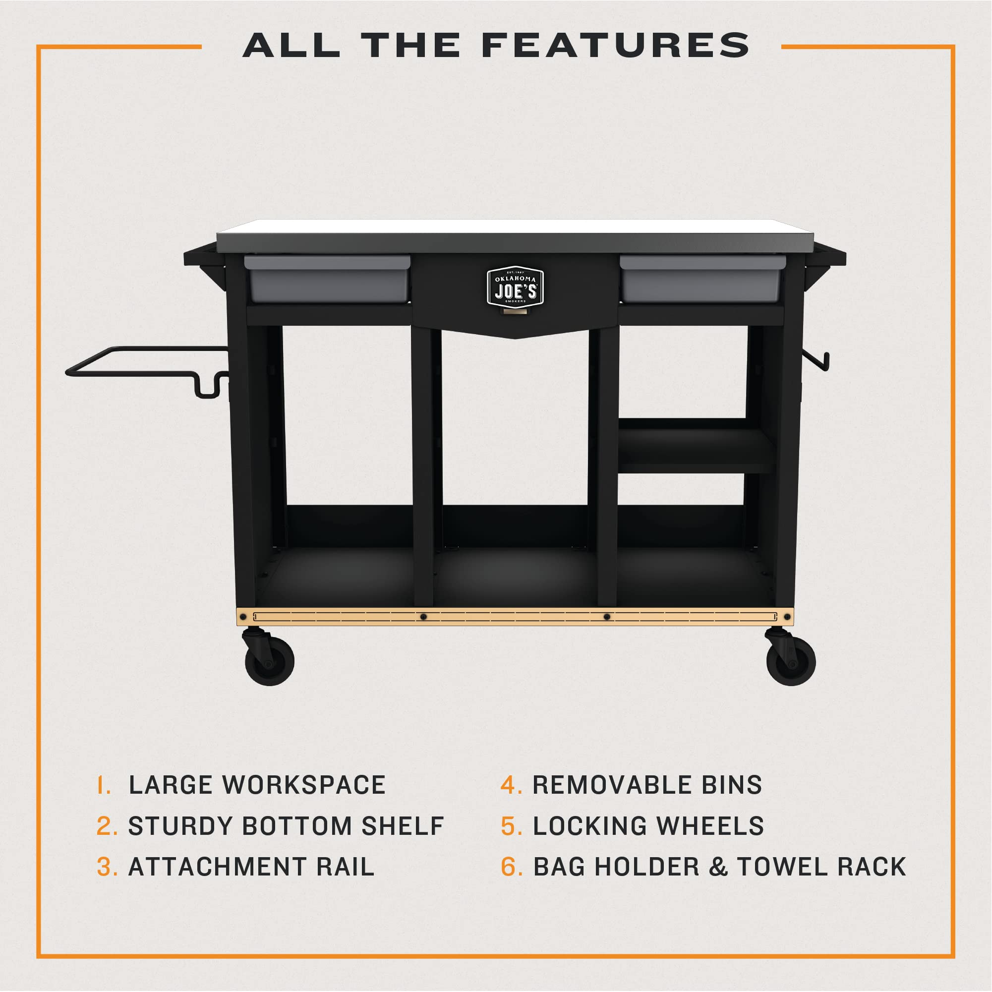 Workstation DLX Oklahoma Joe's Prep & Storage Cart - 23252169