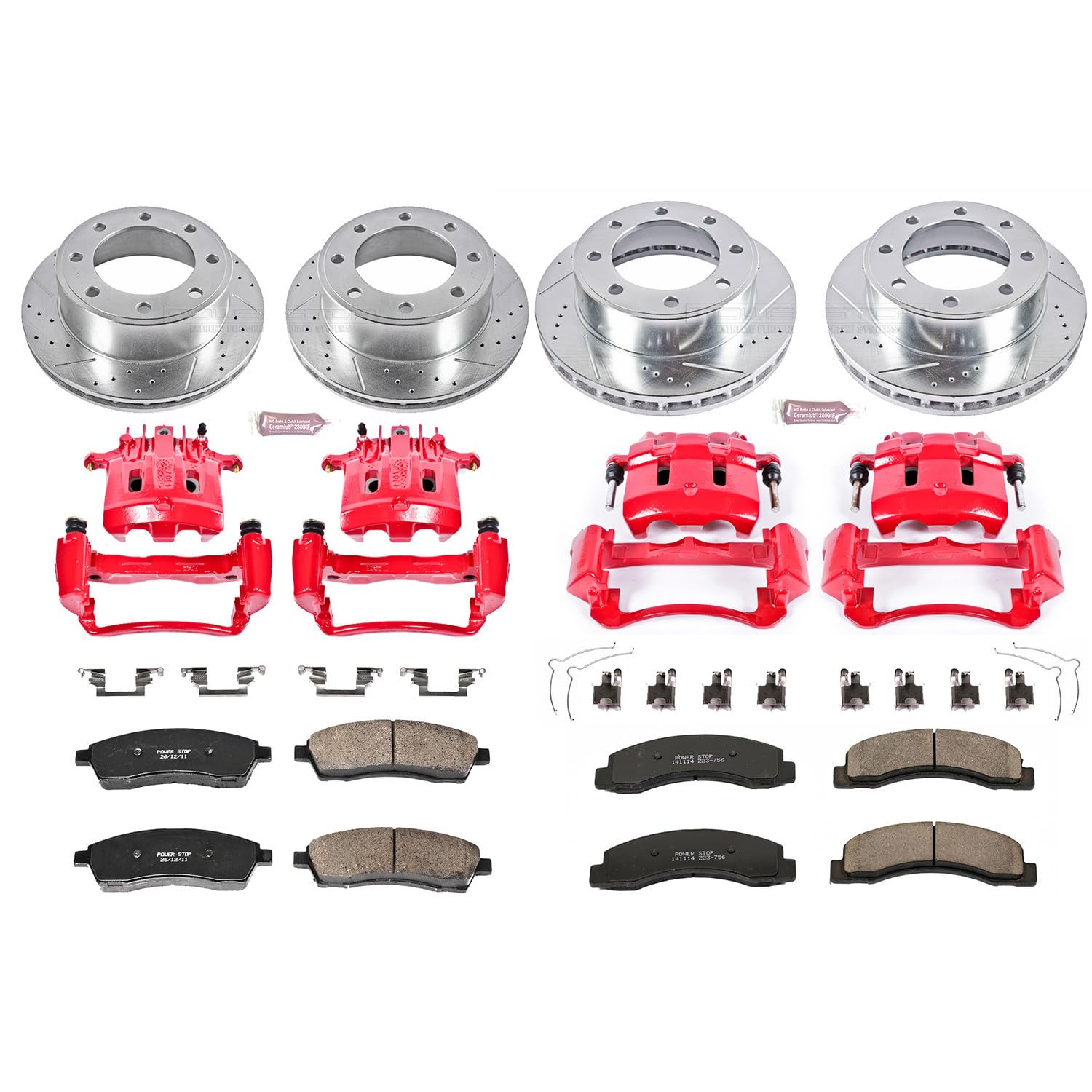 1-Click Performance Brake Kit Power Stop (KC1906) with Calipers For Ford Excursion 2000, Ford F-250 Super Duty 1999-2000, Ford F-350 Super Duty 1999-2000 [Model Specific]