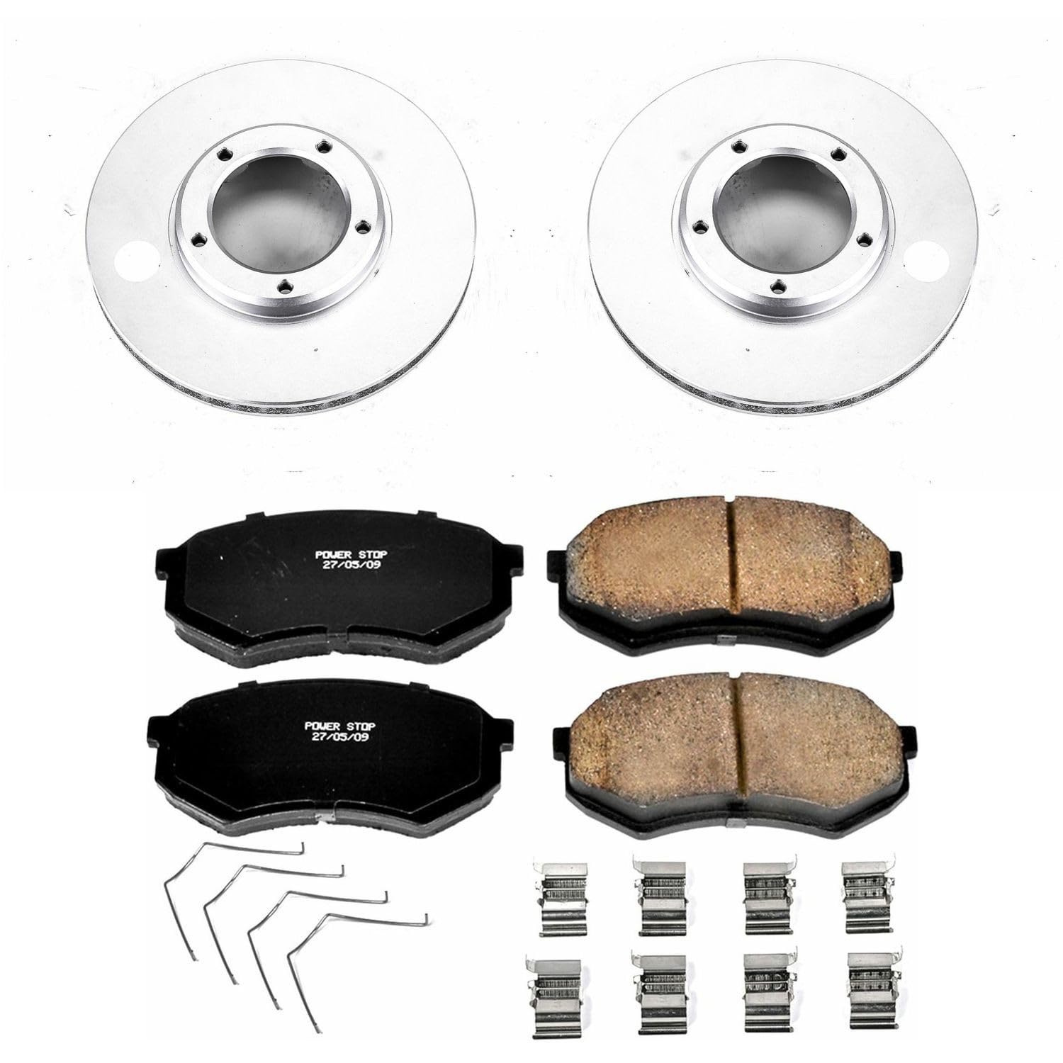 Coated Brake Rotor & Ceramic Brake Pads Power Stop CRK1232- front For Toyota Tacoma 1995-2004 [Model Specific]