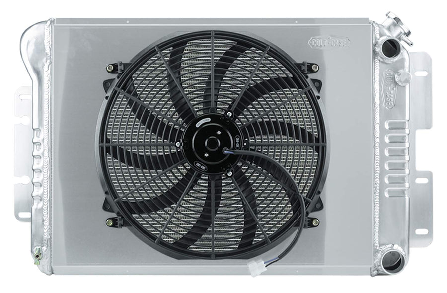 CASE COLD 67-69 Camaro/Firebird LS Swap Radiator and 16in Fan, 36 Inch, Aluminum, 12V, 2500RPM, 35dB, Fits GM LS-Series - F-Body 1967-69