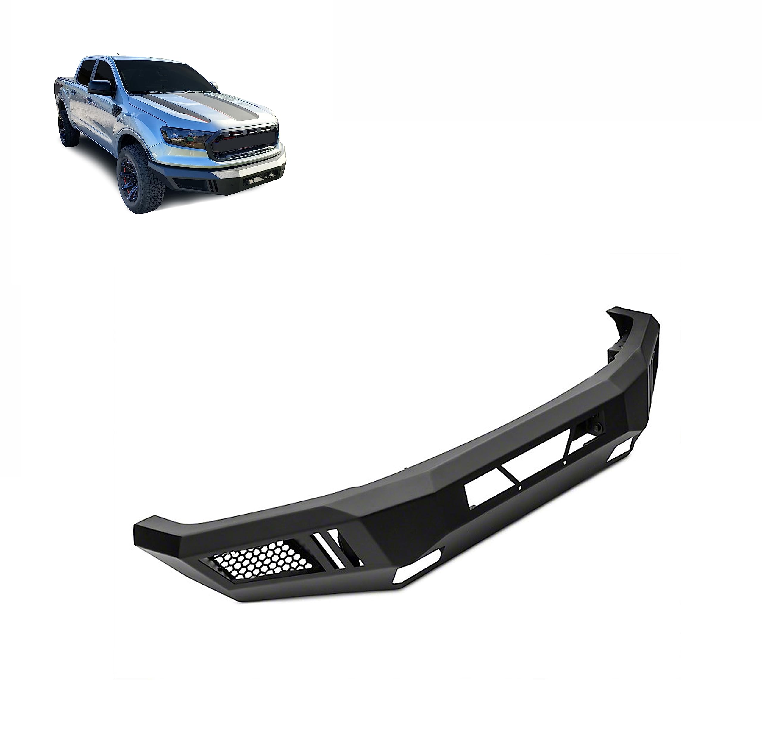 Heavy Duty Black Horse Armour Front Bumper Matte Black Compatible with 2019-2023 Ford Ranger-AFB-FORA