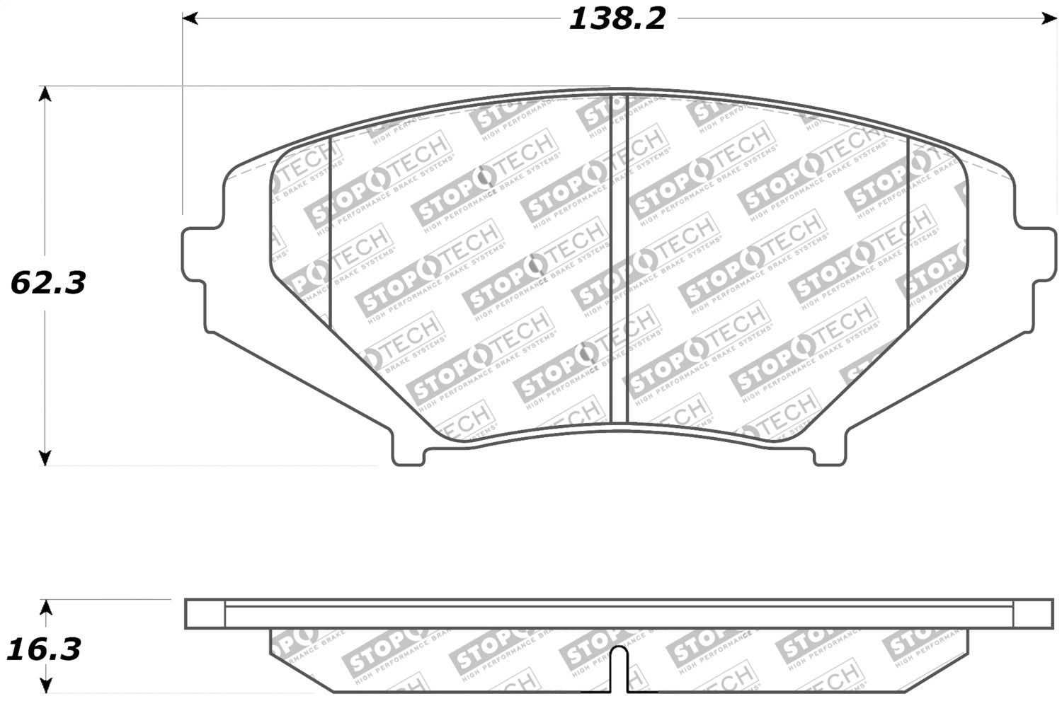 Front StopTech 308.10090 Brake Pads with Shims and Hardware Street