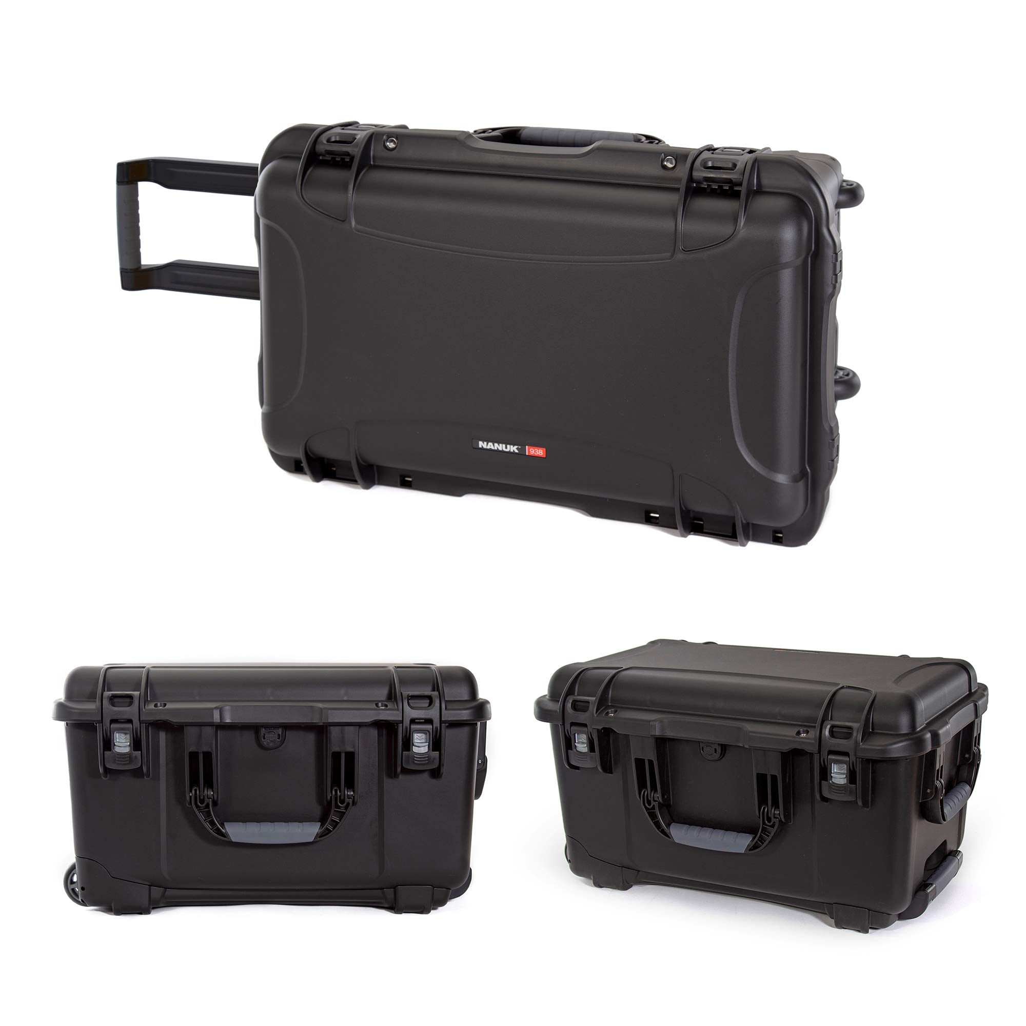 Wheeled Nanuk Series 938 Lightweight NK-7 Resin Waterproof Hard Case with Padded Divider, Black