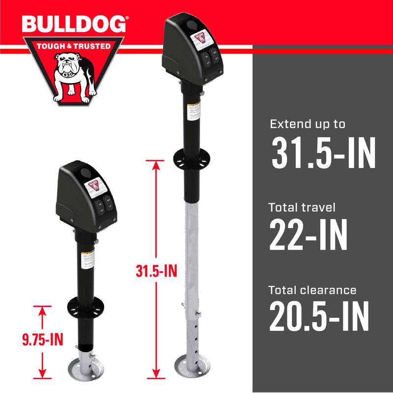 500187 Bulldog Black A-Frame Jack with Powered Drive, 3,500 lbs.
