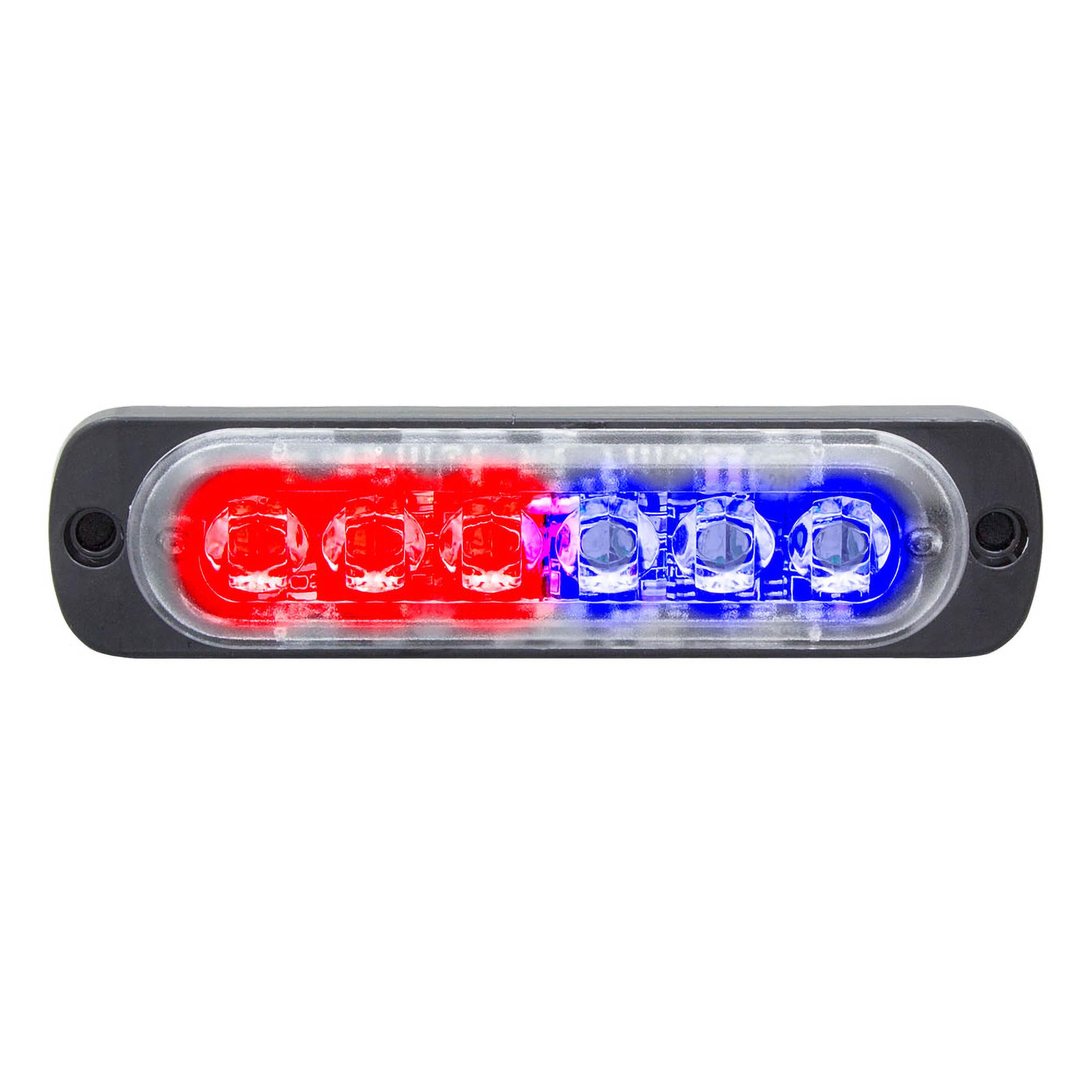 Heise Marker Lights Bi-Color Blue/Red - 4.4 Inch - 6 Led