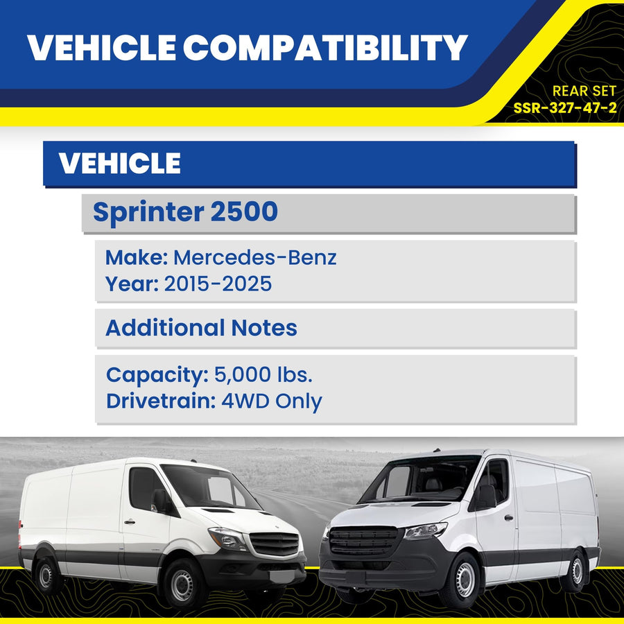 Set of Rear SumoSprings SuperSprings fits 2015-2025 Sprinter 2500 (4WD Only) | 5000 lb Capacity at 50% Compression | Simple Installation