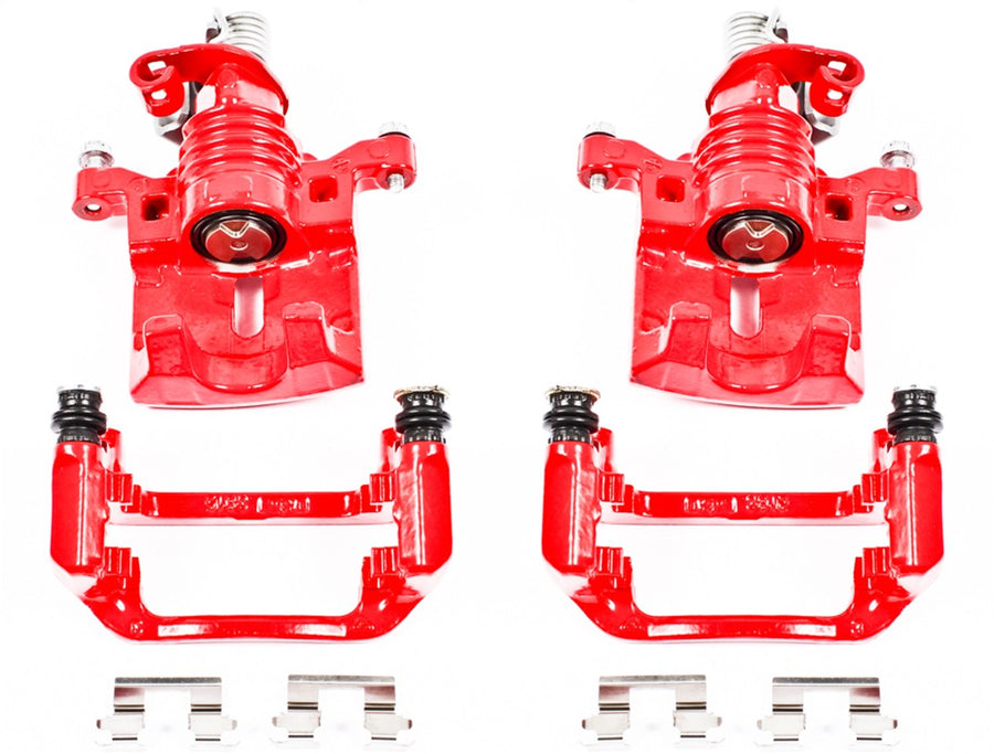 Power Stop Pair of High-Temp Red Powder Coated Rear Calipers for Buick Allure, Buick Lacrosse, Chevrolet Impala, Chevrolet Impala Limited, Pontiac Grand Prix [Model Specific]