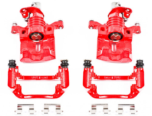 Power Stop Pair of High-Temp Red Powder Coated Rear Calipers for Buick Allure, Buick Lacrosse, Chevrolet Impala, Chevrolet Impala Limited, Pontiac Grand Prix [Model Specific]