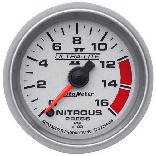 Auto Meter Ultra-Lite II 4974 Full Sweep Electric Nitrous Pressure Gauge,2.3125 in.