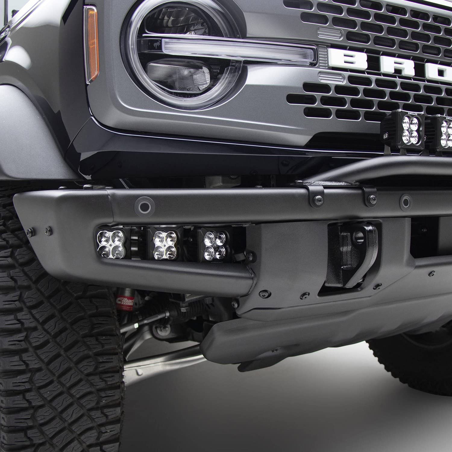 ZROADZ T-REX Z325401 Front Bumper OEM Fog LED Bracket 2021-2022 Ford Bronco Black