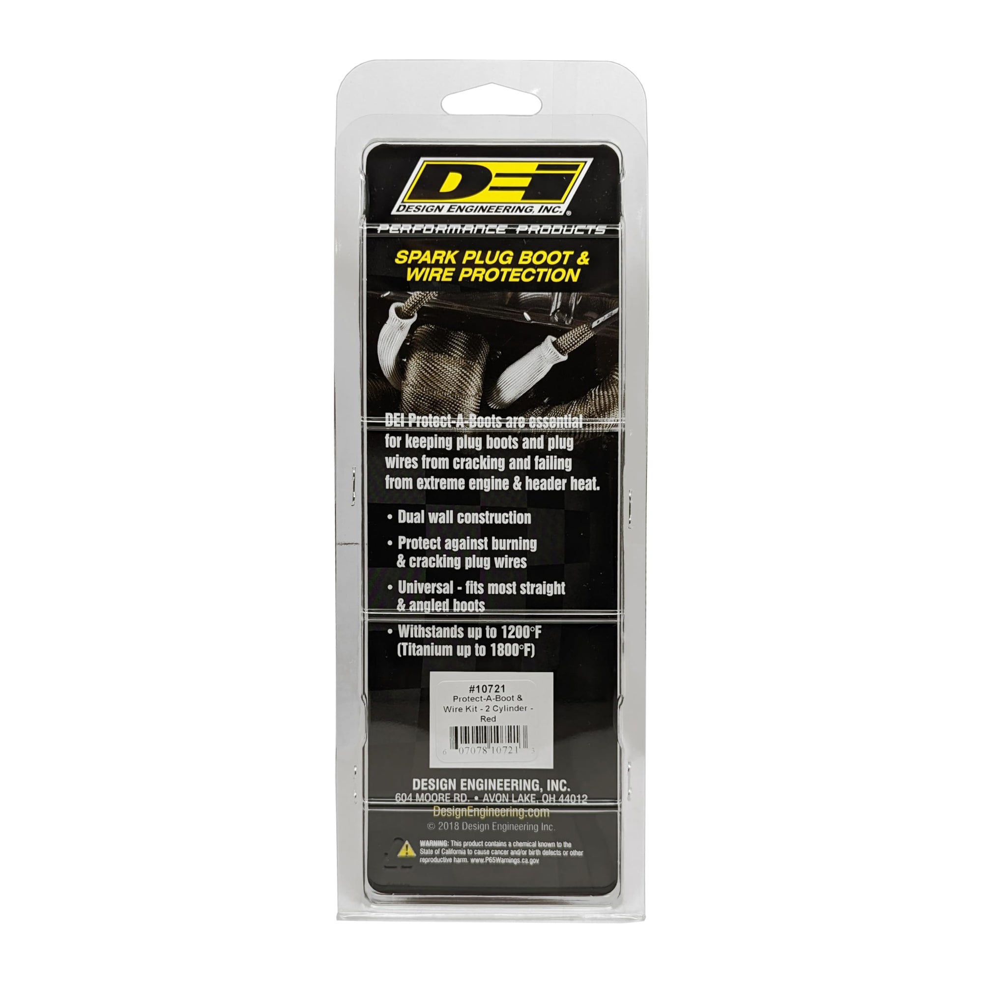 Design Engineering Protect-A-Boot and Wire 010721 Red 2-Cylinder Kit for Spark Plug Boot and Wire Protection