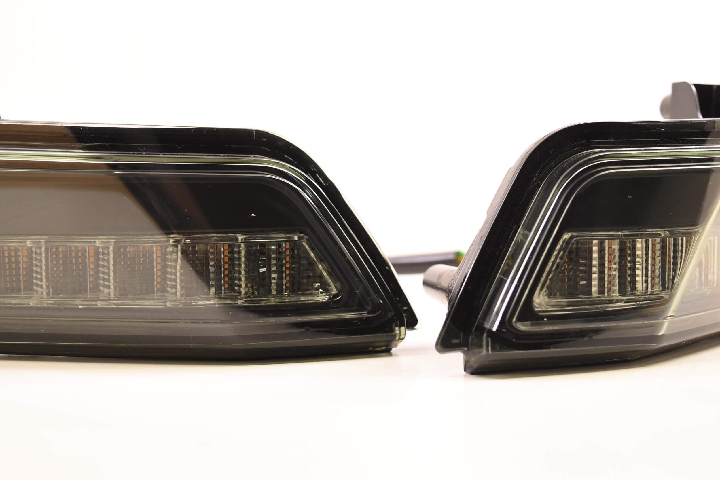 Morimoto XB LED Turn Signals, Smoked Turn Lens Fits Ford Mustang (15-17) with Ultra Bright Amber LEDs, Plug and Play OEM Replacement Performance Upgrade, Pair of Housings (2x LF411)