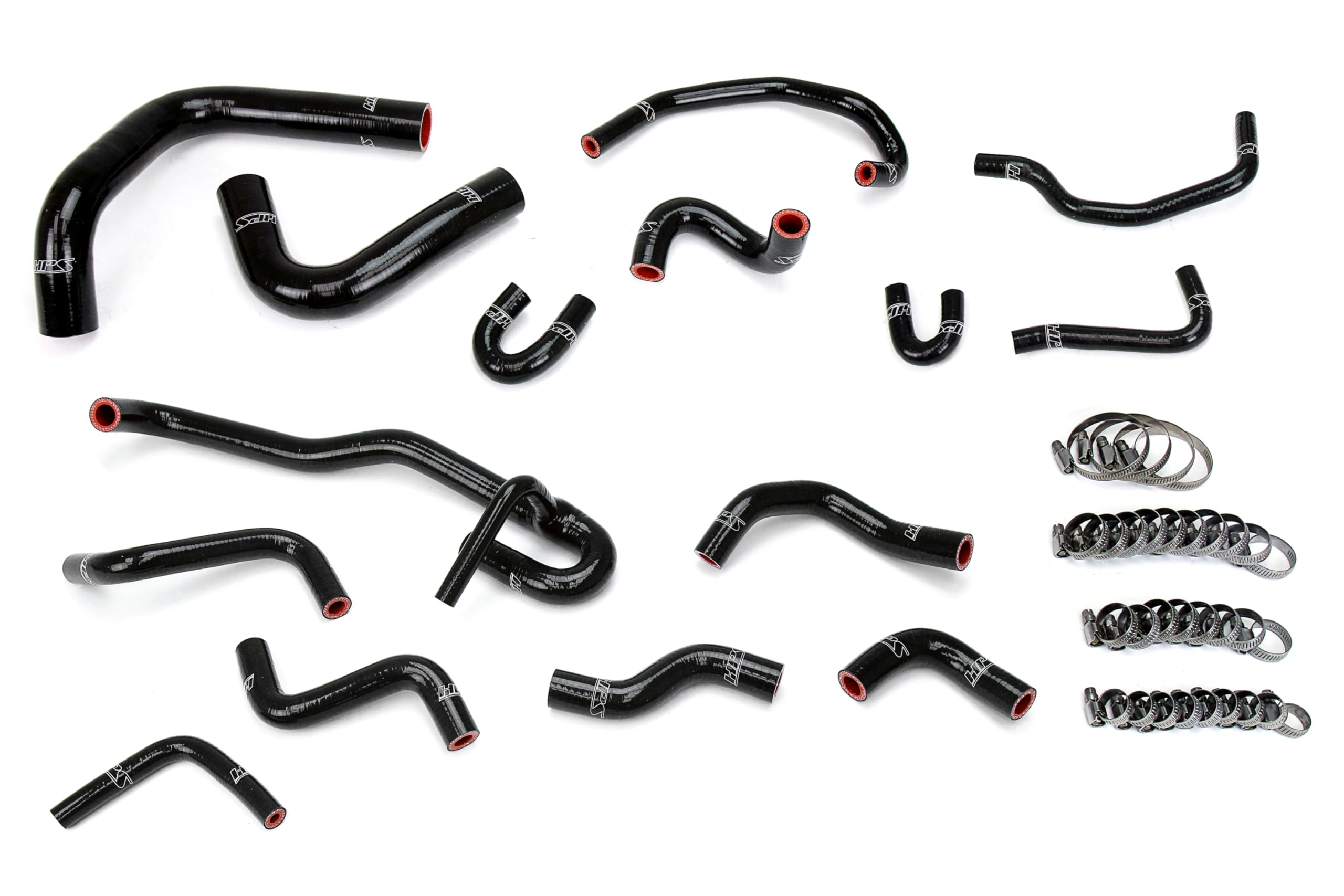 HPS Silicone Black Radiator and Heater Hose Kit Coolant Compatible for 1990-1991 Toyota 4Runner 3.0L V6 with Rear Heater Left Hand Drive, 57-2191-BLK