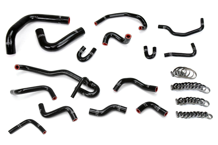 HPS Silicone Black Radiator and Heater Hose Kit Coolant Compatible for 1990-1991 Toyota 4Runner 3.0L V6 with Rear Heater Left Hand Drive, 57-2191-BLK