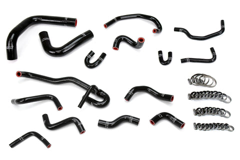 HPS Silicone Black Radiator and Heater Hose Kit Coolant Compatible for 1990-1991 Toyota 4Runner 3.0L V6 with Rear Heater Left Hand Drive, 57-2191-BLK