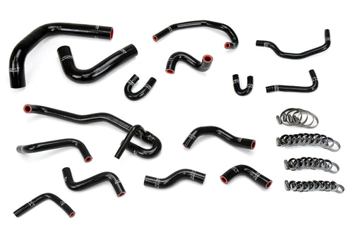 HPS Silicone Black Radiator and Heater Hose Kit Coolant Compatible for 1990-1991 Toyota 4Runner 3.0L V6 with Rear Heater Left Hand Drive, 57-2191-BLK