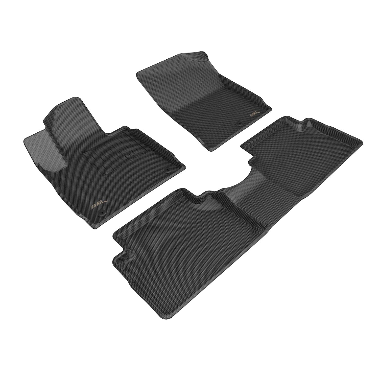 Kagu Floor Mat 3D MAXpider Custom Fit (Black) Compatible with Hyundai Santa Fe Gas 2021-2023 - Full Set