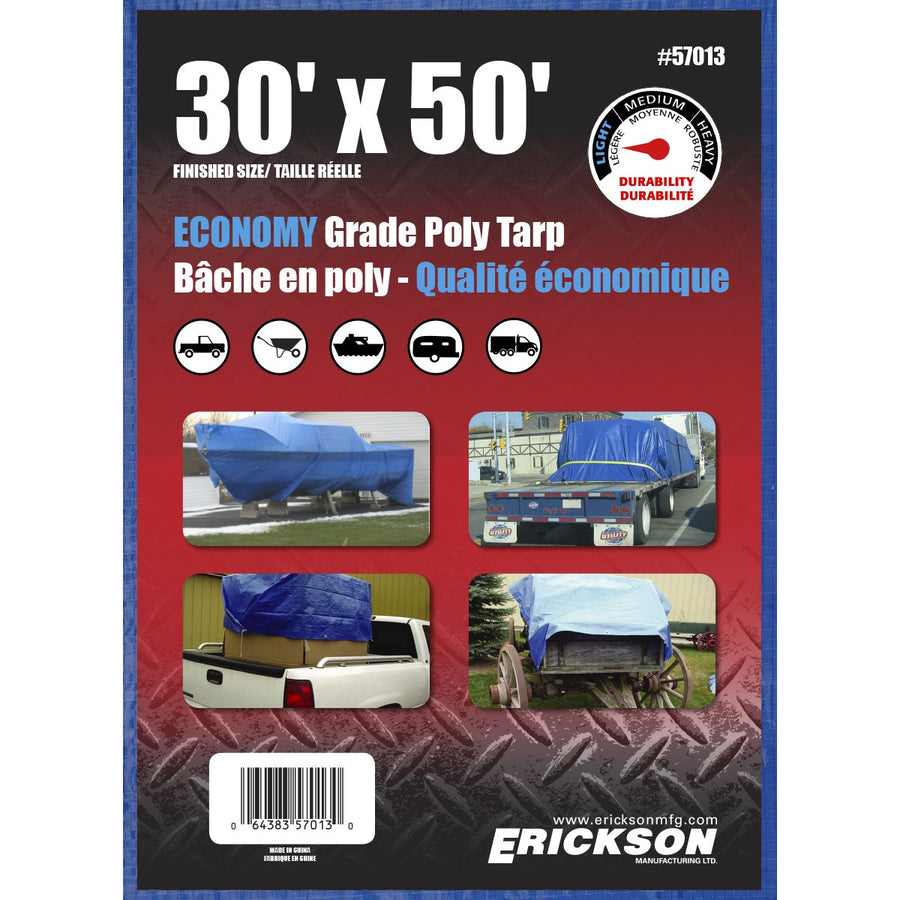 Blue Economy Poly Tarp Erickson, 30' x 50', 1 Pack
