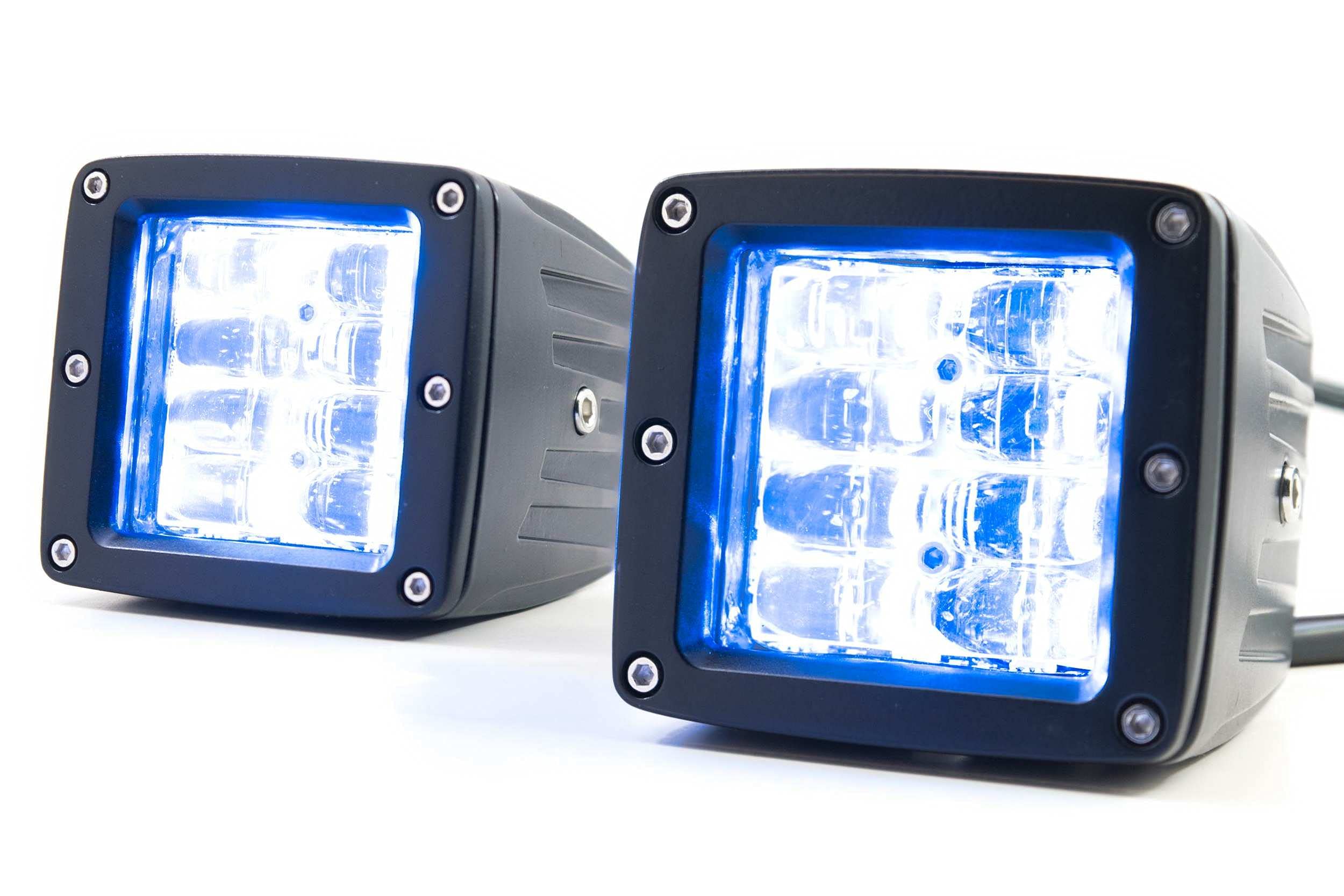 RGB Cube Light Profile Performance LED Pod, Universal for Off Road Vehicles, ATV’s, Side Powder Coated Aluminum Construction, Ultra Bright Spot Pattern with Interchangeable RGB Accents (1x XT106)