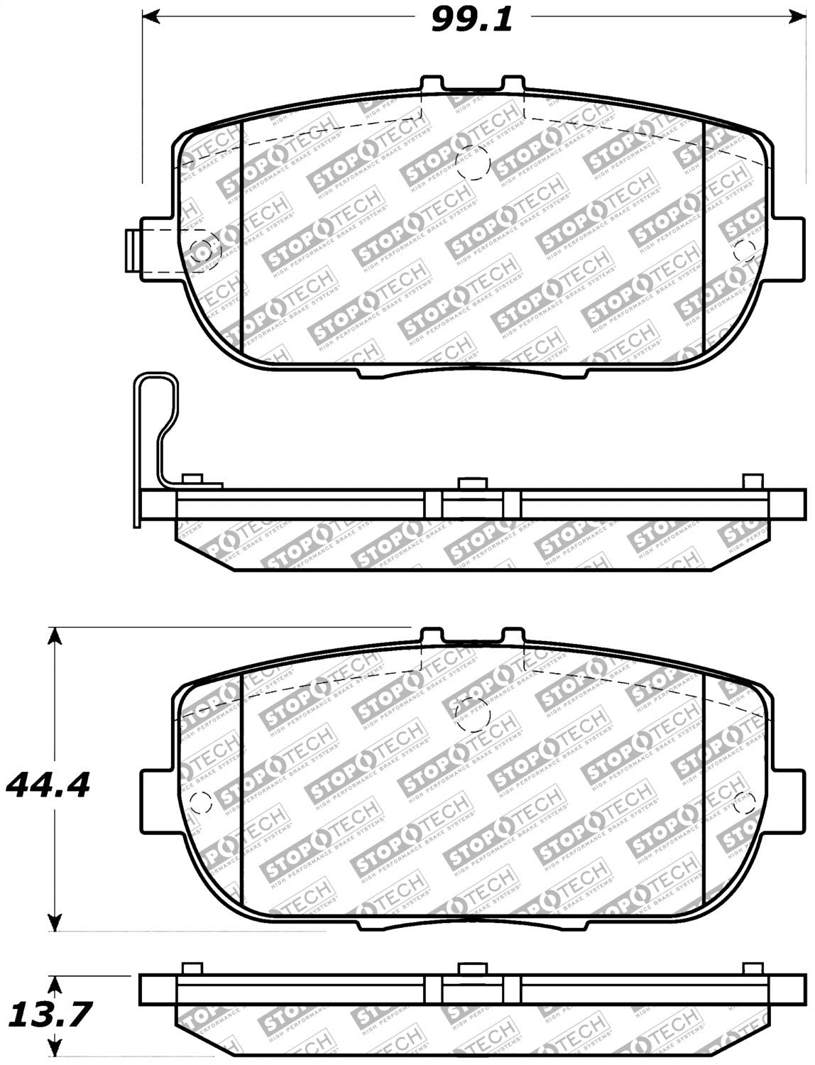 Brake Pads StopTech 305.11800 Street Select with Hardware