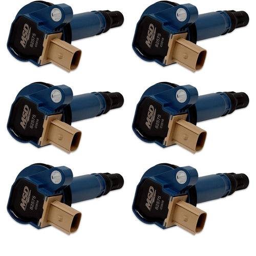 825765 MSD Ignition Coils, Blue, 6-Pack (3-Pin Connector)