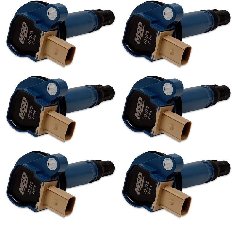 825765 MSD Ignition Coils, Blue, 6-Pack (3-Pin Connector)