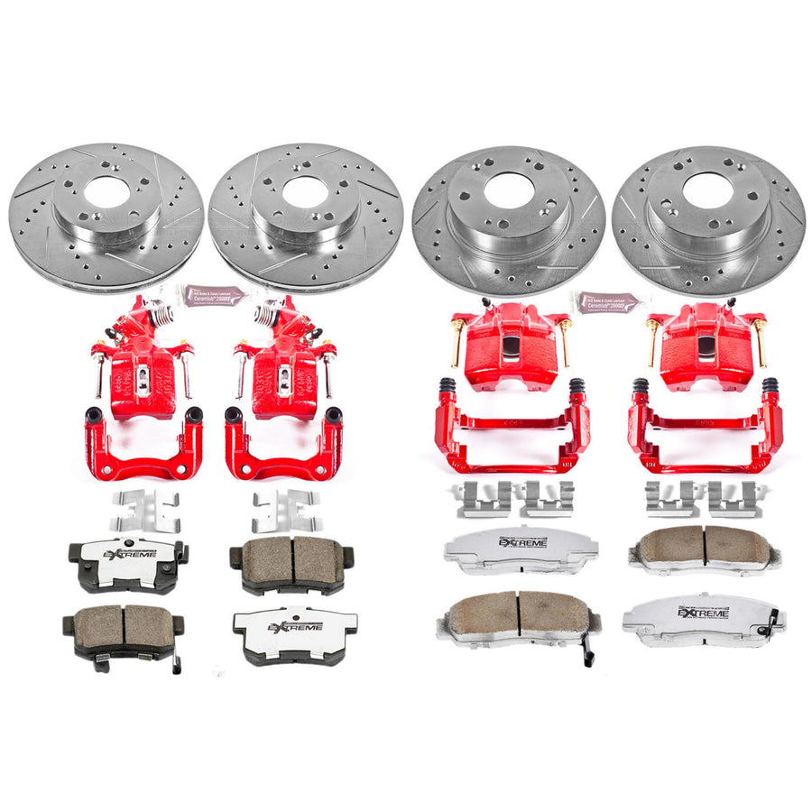 Power Stop Z26 KC2557-26 Front & Rear Street Warrior Brake Kit Honda For Honda Accord 2003-2007 [Model Specific]