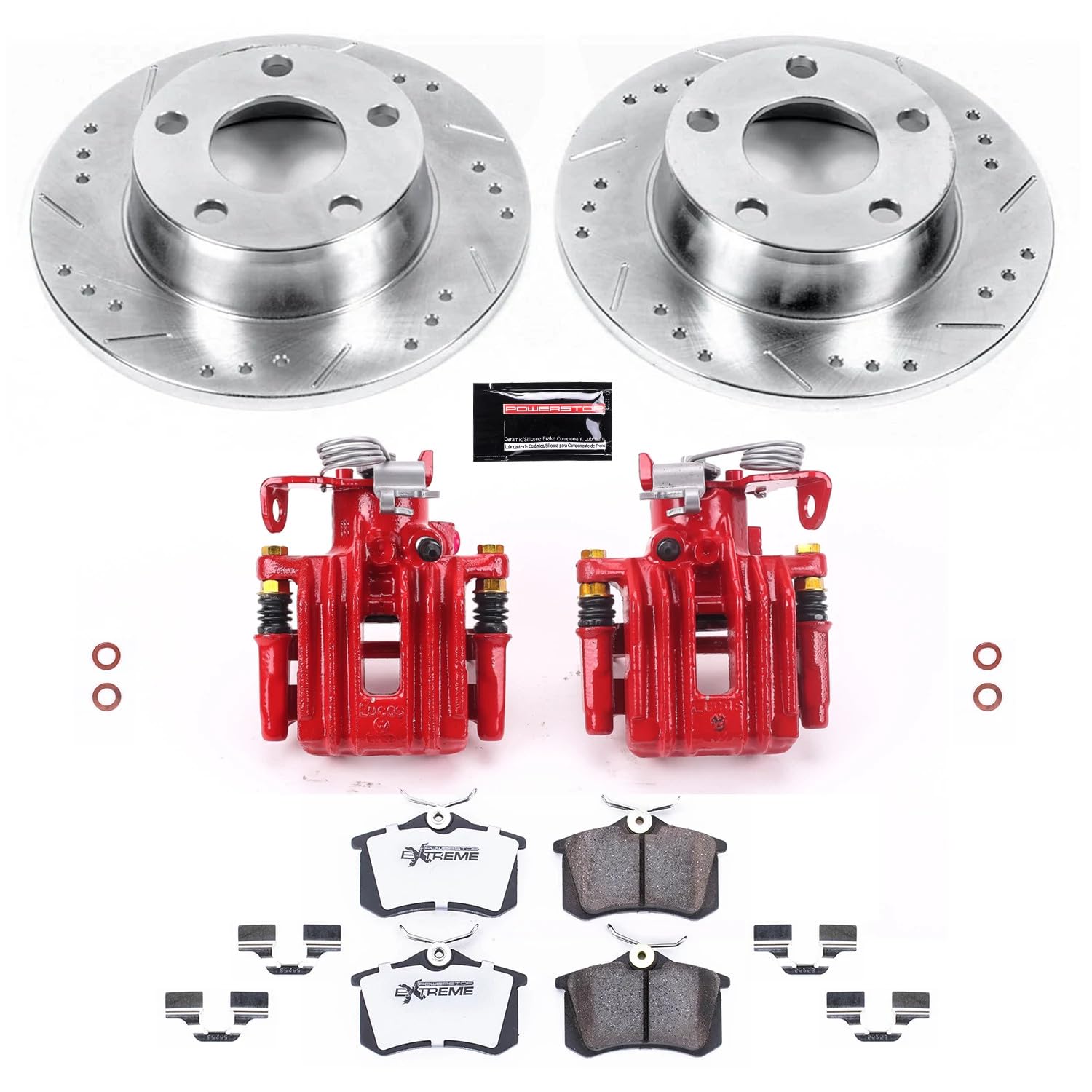 Power Stop Rear KC4845-26 Z26 Street Warrior Brake Kit For Audi A6 Quattro 1999-2004 [Model Specific]
