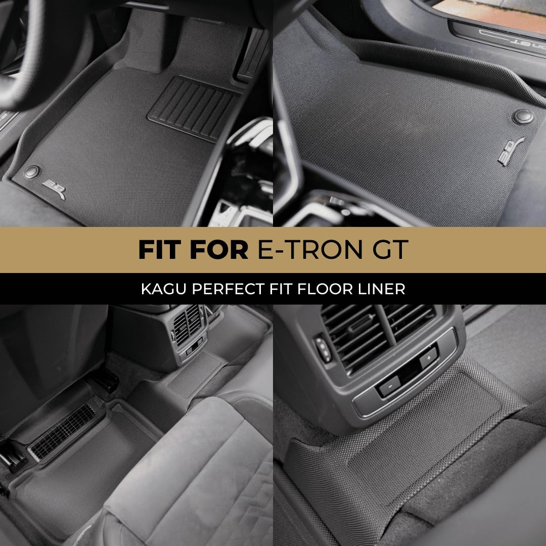 Kagu Floor Mat 3D MAXpider Custom Fit (Black) Compatible with Audi E-Tron GT 2022-2026 - Full Set