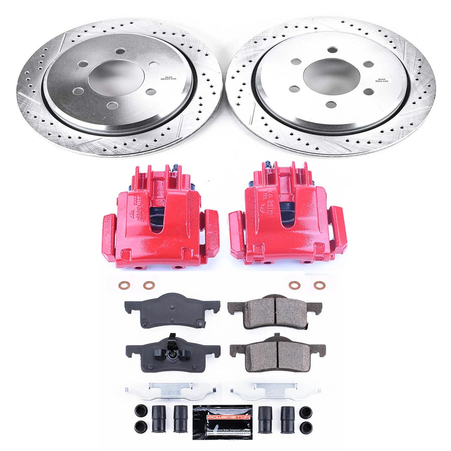Power Stop Z23 Evolution KC1935 Rear Brake Caliper Kit- Brake Rotors, Brake Pads, Brake Calipers For Ford Expedition 2002-2006, Lincoln Navigator 2003-2006 [Model Specific]