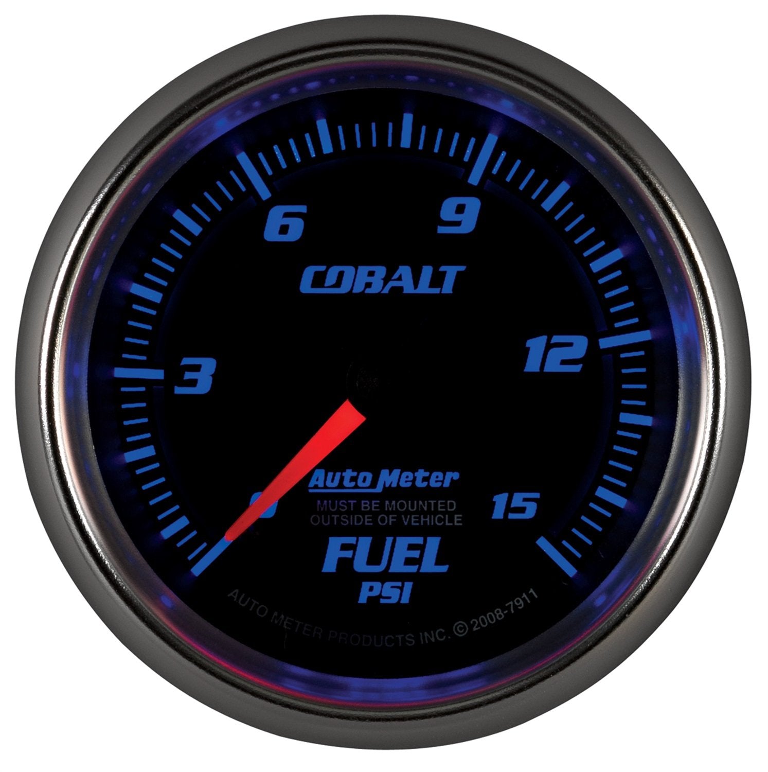 Auto Meter Cobalt 2-5/8" 0-15 PSI Mechanical Fuel Pressure Gauge 7911