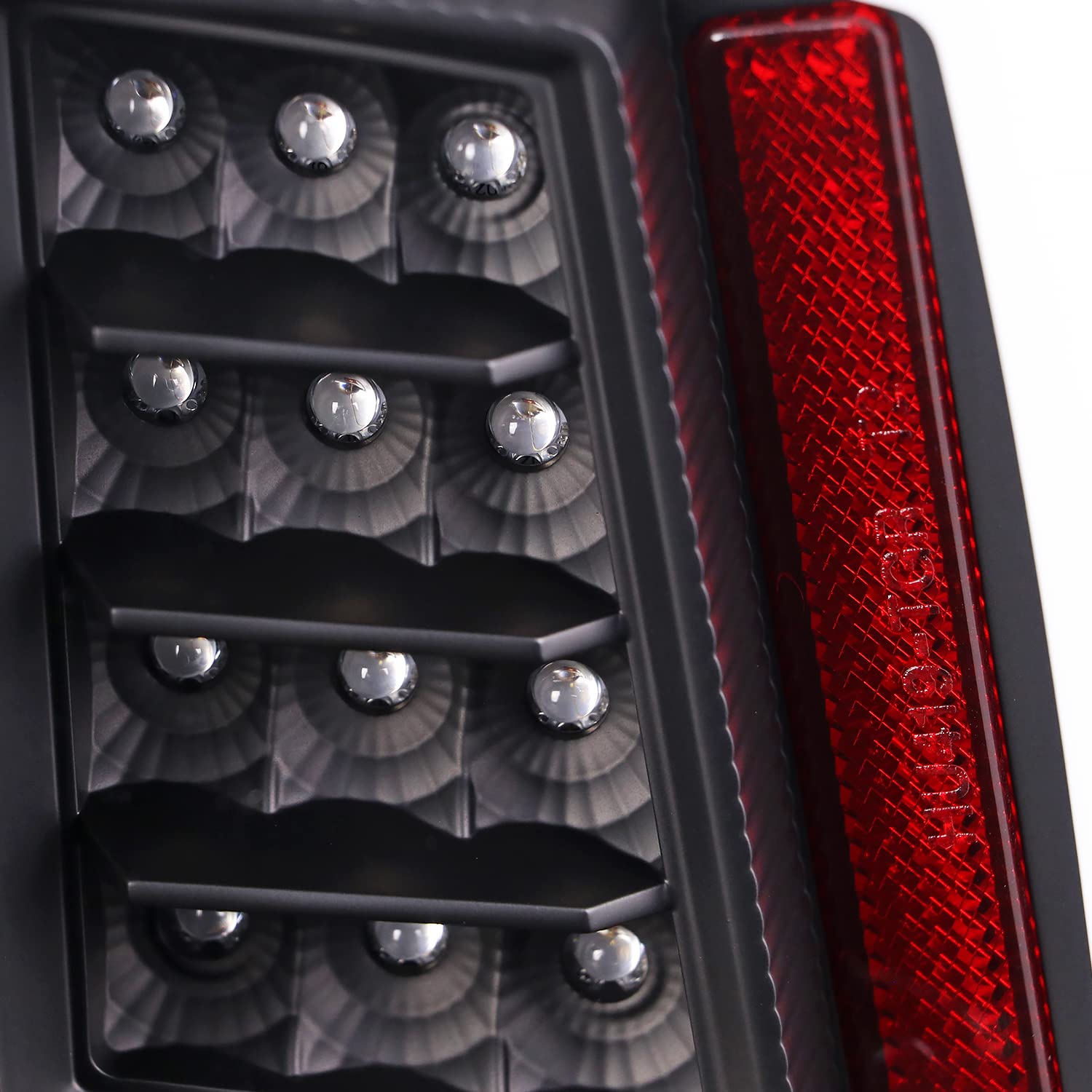Matte Black LED Tail Lights w/White LED Light Bar SPEC-D TUNING Compatible with 2016-2022 Toyota Tacoma, Left + Right Pair Assembly
