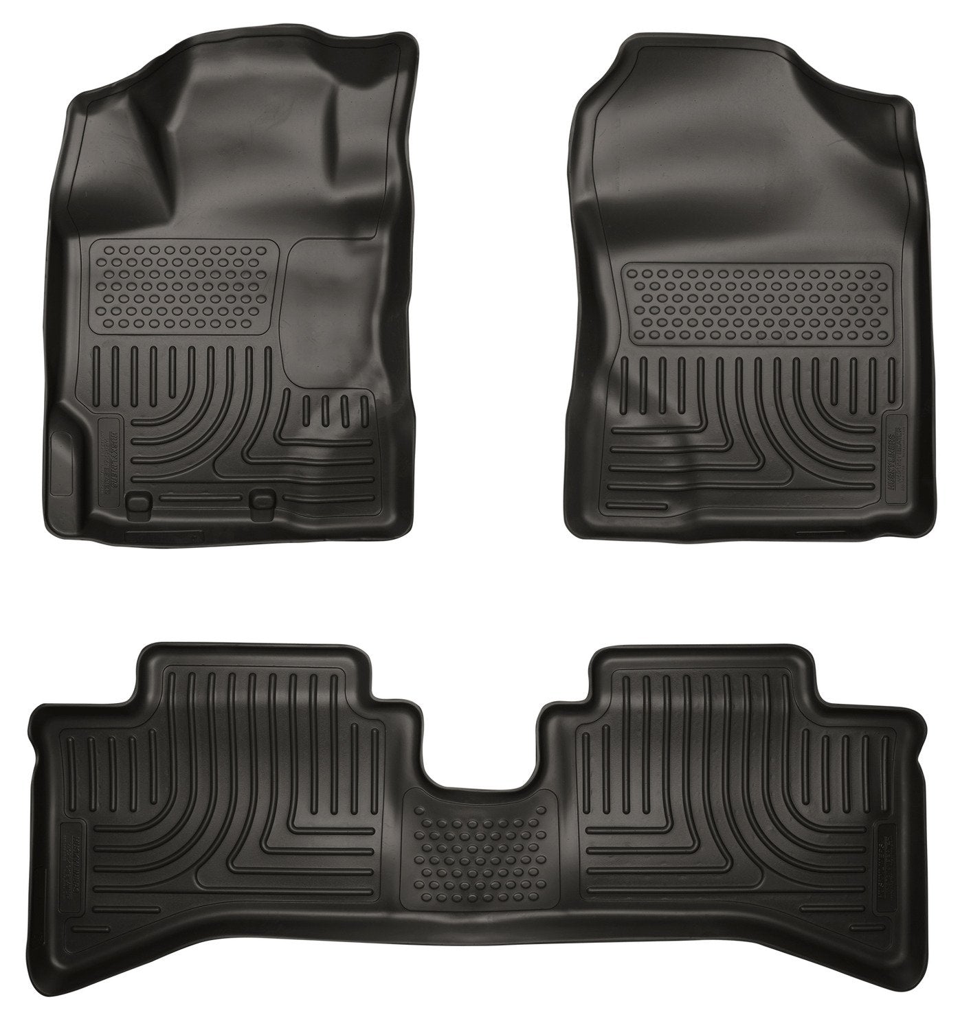 Weatherbeater Husky Liners Floor Mats | Fits 2012-2016 Toyota Prius C | Front & 2nd Row, 3-pc Black - 99501