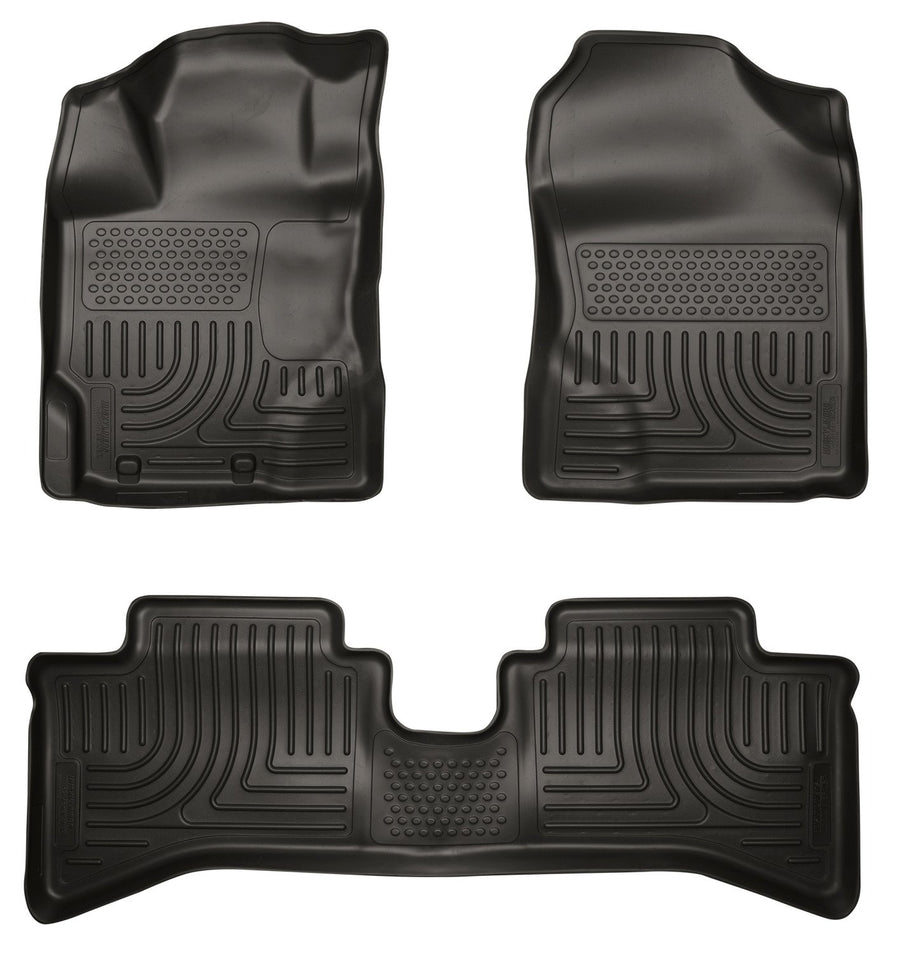 Weatherbeater Husky Liners Floor Mats | Fits 2012-2016 Toyota Prius C | Front & 2nd Row, 3-pc Black - 99501