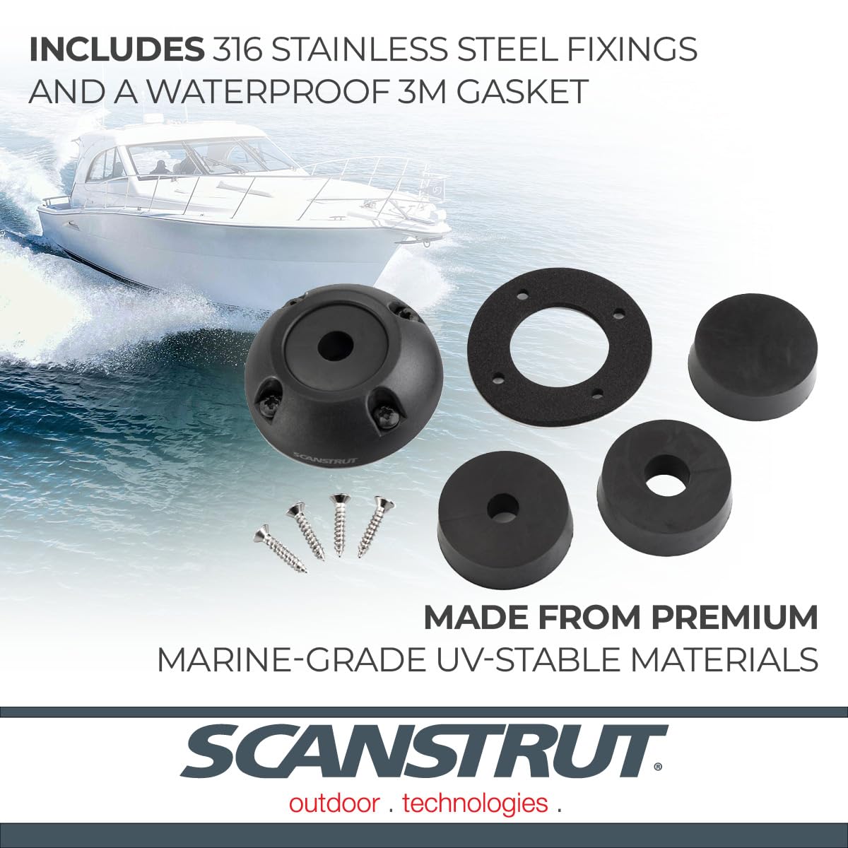 Cable Seal Scanstrut DS30-P-BLK for Connectors Up to 30mm, Cables 9-14mm - Black