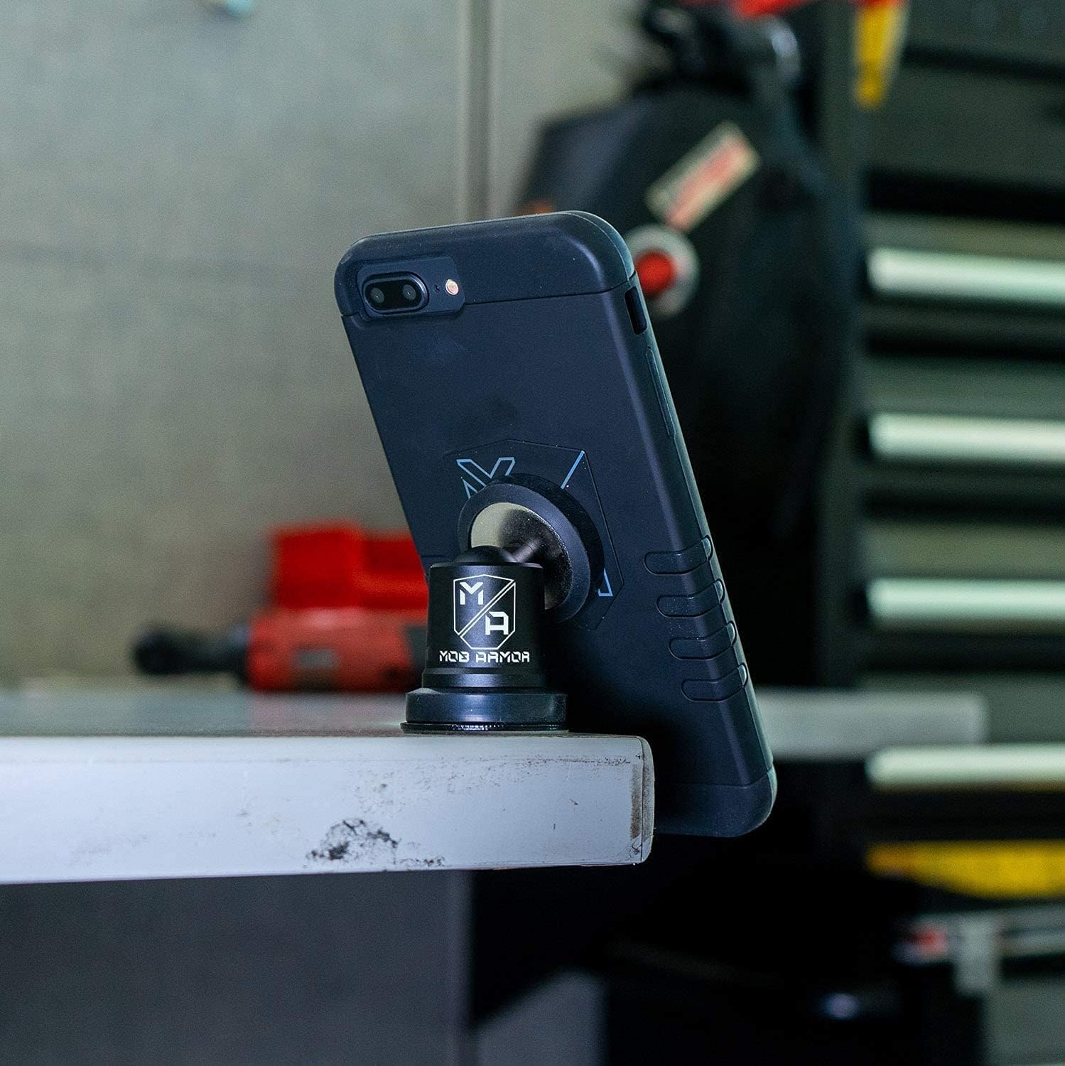 Mob Armor Maxx MobNetic - USA Assembled Magnetic Phone Holder for Car, Magnetic Car Phone Mount, 90-Degree Tilt, 360-Degree Rotation, Aluminum Metal, Compatible with iPhone & Android - Blue